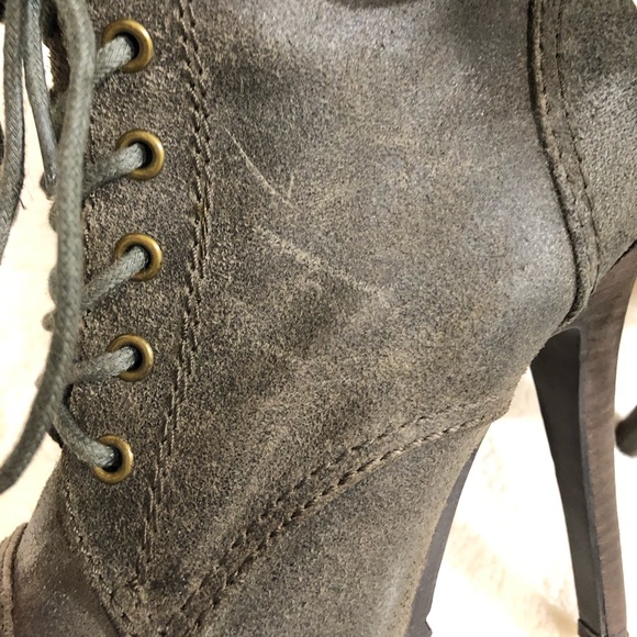 Fergie Battle High Heel Boots Brown Grey Tan - Picture 6 of 8